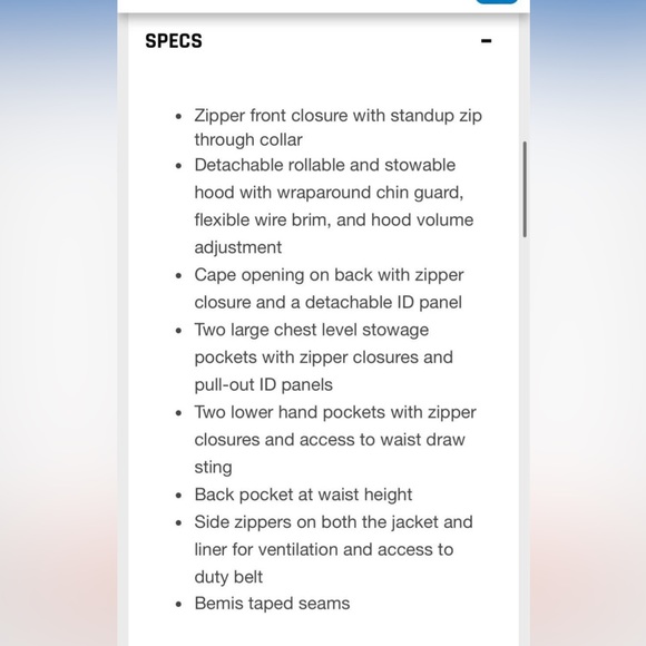 Galls h2o proof first responder parka. Black. Men’s size XL - Picture 7 of 7